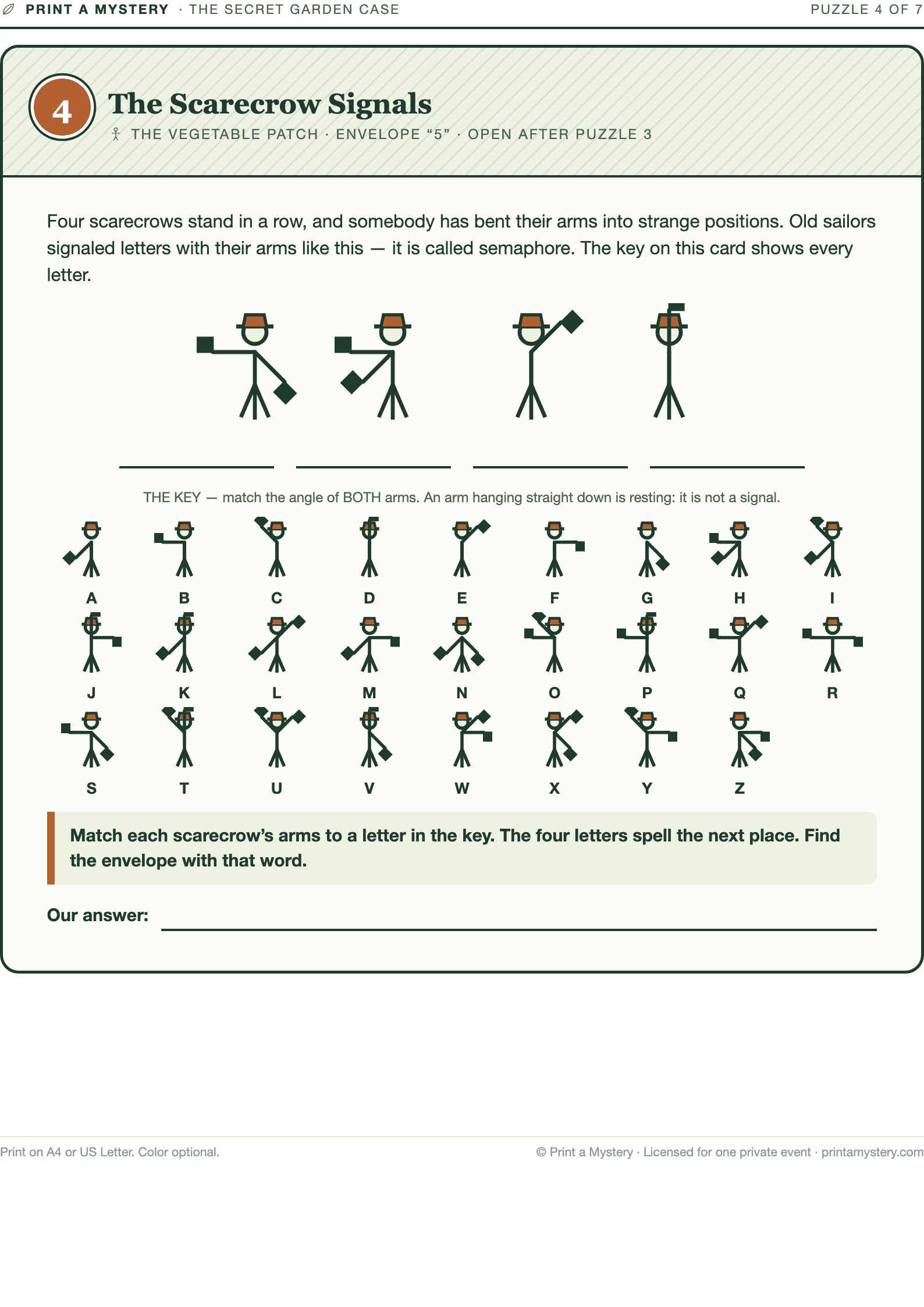 Puzzle 4 — The Scarecrow Signals